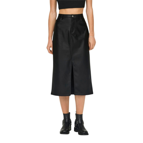 ONLY falda larga ONLKIRI HW LO SLIT FAUX LEA SKIRT CC PNT para Mujer